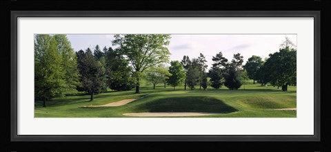 Framed Sand traps on a golf course, Baltimore Country Club, Baltimore, Maryland Print