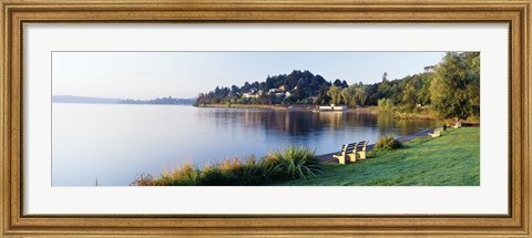 Framed Lake Washington, Mount Baker Park, Seattle, Washington State, USA Print