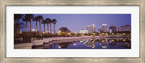 Framed Reflection Of Buildings In The Lake, Lake Luceme, Orlando, Florida, USA Print