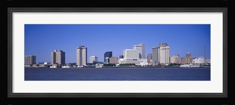 Framed Buildings at the waterfront, Mississippi River, New Orleans, Louisiana Print