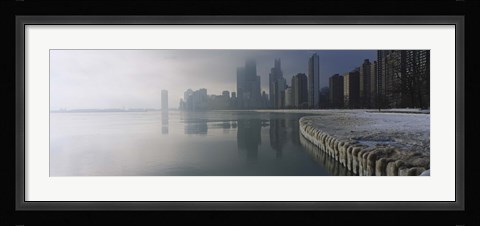 Framed Buildings at the waterfront, Lake Michigan, Navy Pier, Michigan, Chicago, Cook County, Illinois, USA Print