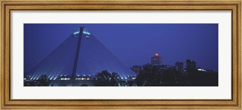 Framed Night The Pyramid and Skyline Memphis TN USA Print