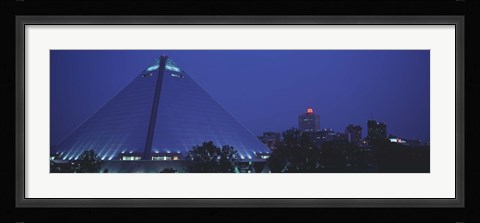 Framed Night The Pyramid and Skyline Memphis TN USA Print