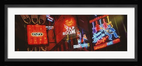 Framed Neon Signs, Beale Street, Memphis, Tennessee, USA Print
