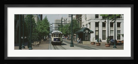 Framed Main Street Trolley Court Square Memphis TN Print