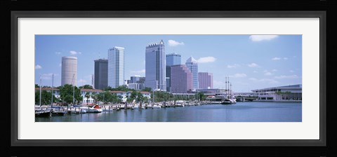 Framed Skyline &amp; Garrison Channel Marina Tampa FL USA Print