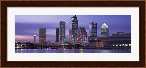 Framed USA, Florida, Tampa, View of an urban skyline at night Print