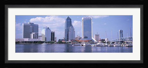 Framed Skyscrapers at the waterfront, Main Street Bridge, St. John's River, Jacksonville, Florida, USA Print