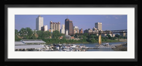 Framed Mud Island Marina Skyline Memphis TN Print