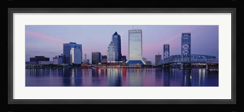 Framed Skyscrapers On The Waterfront, St. John's River, Jacksonville, Florida, USA Print