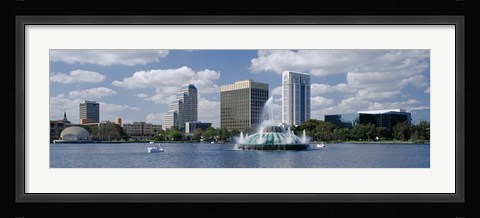 Framed Buildings at the waterfront, Lake Eola, Orlando, Florida, USA Print