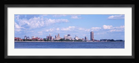 Framed Buildings at the waterfront, Buffalo, Niagara River, New York State Print