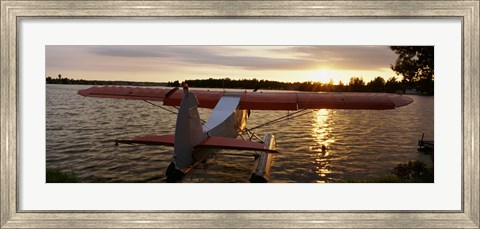 Framed High angle view of a sea plane, Lake Spenard, Anchorage, Alaska Print