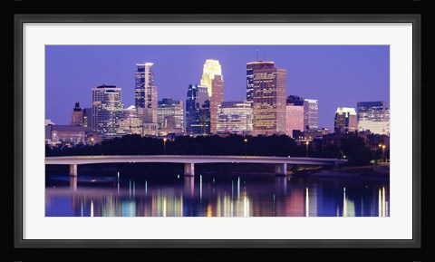 Framed Minneapolis at Night Print
