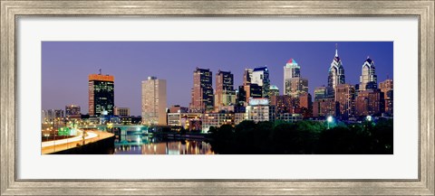Framed City Lights of Philadelphia Print