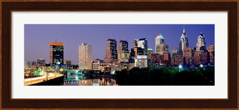 Framed City Lights of Philadelphia Print