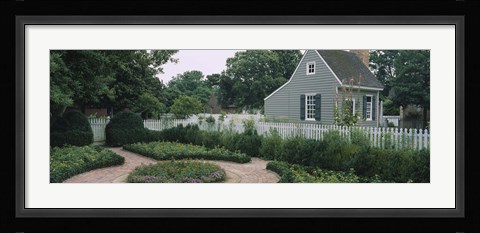 Framed Building in a garden, Williamsburg, Virginia, USA Print