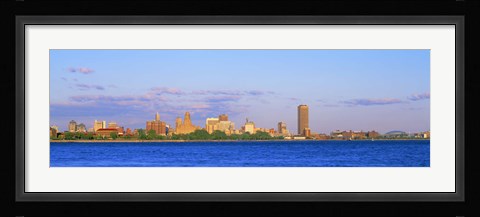 Framed Buffalo skyline, Niagara River, Erie County, New York State Print