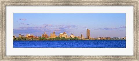 Framed Buffalo skyline, Niagara River, Erie County, New York State Print