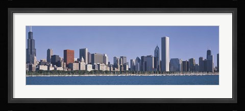 Framed Chicago skyline from the lake, IL Print