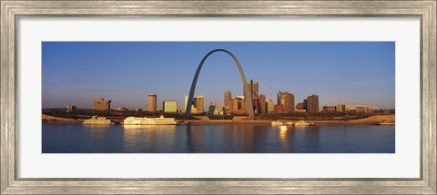 Framed St. Louis Skyline with arch Print