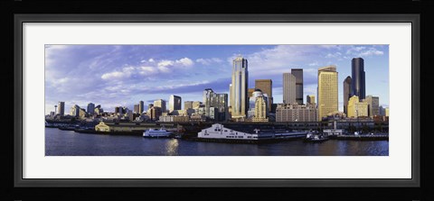 Framed City at the waterfront, Seattle, Washington State, USA Print