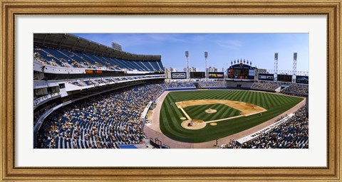 Framed High angle view of a baseball stadium, U.S. Cellular Field, Chicago, Cook County, Illinois, USA Print