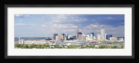 Framed USA, Colorado, Denver, Invesco Stadium, High angle view of the city Print