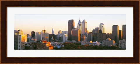 Framed Philadelphia in the Sun, Panoramic View Print