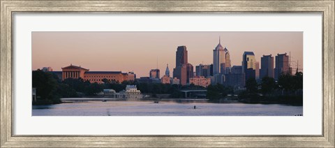 Framed Buildings on the waterfront, Philadelphia, Pennsylvania, USA Print