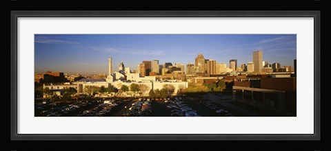 Framed USA, Colorado, Denver, High angle view of parking lot Print