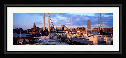 Framed Boats in Buffalo, New York Print