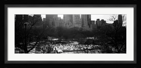 Framed Wollman Rink Ice Skating, Central Park, NYC, New York City, New York State, USA Print