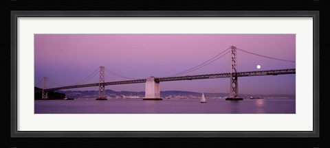 Framed Suspension bridge over a bay, Bay Bridge, San Francisco, California, USA Print
