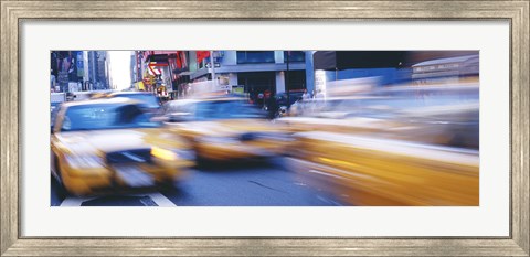 Framed Yellow taxis on the road, Times Square, Manhattan, New York City, New York State, USA Print