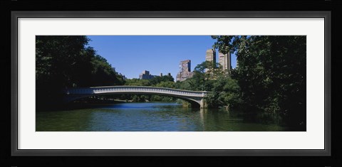 Framed Bridge Over A Lake, Bow Bridge, Manhattan, NYC, New York City, New York State, USA Print