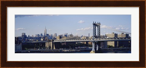 Framed Bridge over a river, Manhattan Bridge, Manhattan, New York City Print