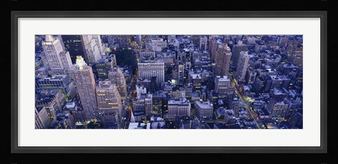 Framed Aerial View Of Buildings In A City, Manhattan, NYC, New York City, New York State, USA Print