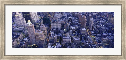 Framed Aerial View Of Buildings In A City, Manhattan, NYC, New York City, New York State, USA Print