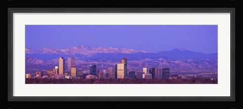 Framed Denver Skyline, Colorado Print