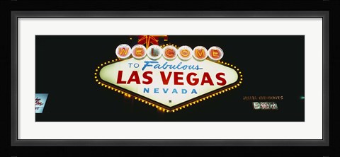 Framed Las Vegas neon sign, Nevada Print