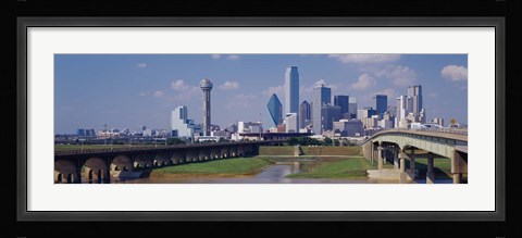 Framed Office Buildings In A City, Dallas, Texas, USA Print