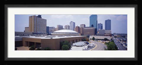 Framed High Angle View Of Office Buildings In A City, Dallas, Texas, USA Print
