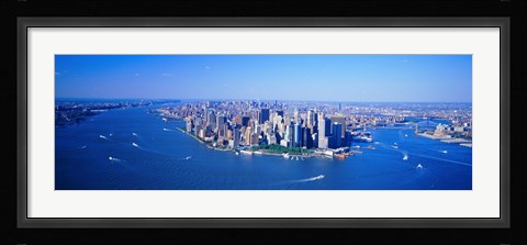 Framed Aerial Lower Manhattan New York City NY Print