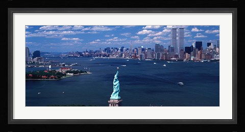 Framed Statue of Liberty with New York City Skyline Print