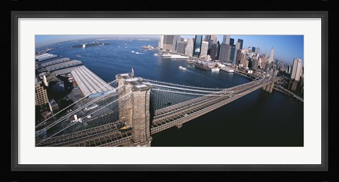 Framed New York, Brooklyn Bridge, aerial Print