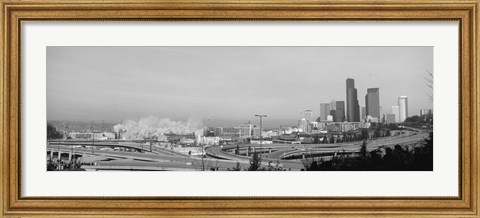 Framed Building demolition near a highway, Seattle, Washington State, USA Print