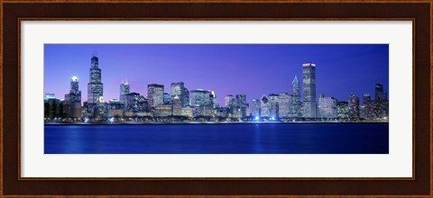 Framed Bright Blue View of Chicago from the Water Print