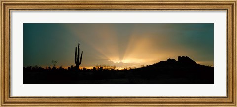 Framed Desert Sun Beams, Near Phoenix, Arizona, USA Print