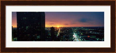 Framed Night view of Houston, Texas Print